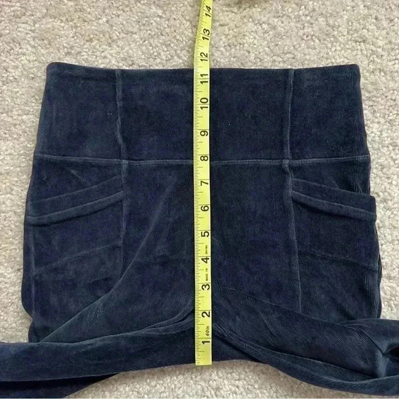 Athleta Cord Velour High Waisted Blue Metro Tight Leggings Size S Small 457434 - Picture 8 of 16